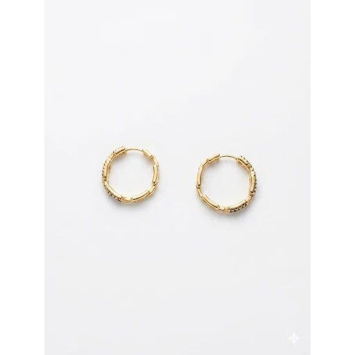 Pear Link Gold Plated Earrings